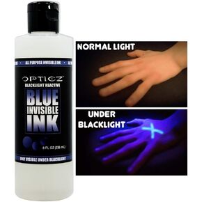 حبر أمان تفاعلي بالأشعة فوق البنفسجية باللون الأزرق غير المرئي لجميع الأغراض (زجاجة سعة 2 أونصة) in Kuwait