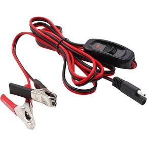 حزام سلك mxuteuk 7.9FT/2.4M 16AWG مع مشابك فضية تتضمن مفتاح تشغيل/إيقاف 12 فولت مع مصباح، للجرارات، ATV، UTV، الرشاشات وغيرها من مستلزمات طاقة البطارية M1-047-Y