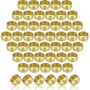 MuHize 5/8 بوصة OD حلقات أكمام ضاغطة - 50 حزمة من الحلقات النحاسية ذات الأكمام المضغوطة مجموعة متنوعة لأنابيب الهواء وزيت الماء in Kuwait