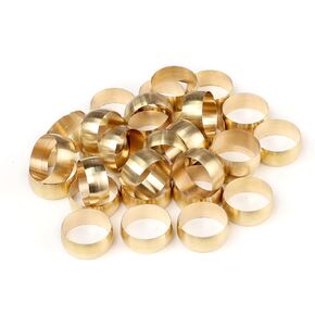 Quickun Brass Compression Fitting Ferrule Sleeve, 5/32" Tube OD (Pack of 30)