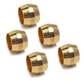 LTWFITTING 1/4-Inch Brass Compression Sleeves Ferrels,Brass Compression Fitting(Pack of 50)