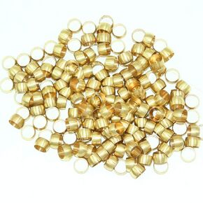 Joywayus 50pcs Brass Compression Fitting Sleeves Ferrule Ring for 4mm Tube