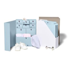 Deluxe Baby Keepsake Box | Fabric Bound Acid-Free Newborn Keepsake and Memory Organizer with Labels for Pregnancy, Mother’s Day, Baby Shower, New Baby and Maternity Gifting