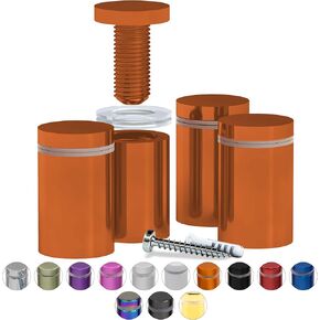 4 Pcs Stainless Steel Standoff Screws (Black) - ½" x 1" Screws for Acrylic, Wood, and Glass Signage - Sign Standoffs Wall Mount for Frames, Advertisements, and Displays in Kuwait