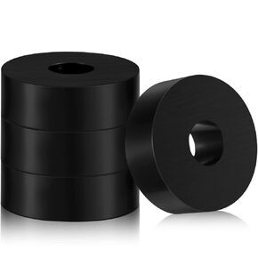 Fabbay Multi Purpose Rubber Spacer 1 Inch OD x 3/8 Inch ID x 1/2 Inch Thickness Black Round Rubber Washers Anti Vibration Rubber Bushings Spacers Washers for Home and Car Accessories(8 Pcs)