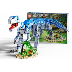Dinosaur in Building Sets, L007, Jurassic Velociraptor Mongoliensis, Dino World Park, Set for Boys and Girls, Age 4 + Year Old,649PCS