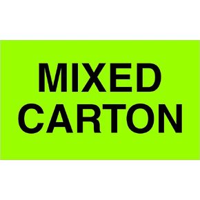 Tape Logic TLDL2501 Labels,Mixed Carton, 3 x 5, Fluorescent Green, 1 Roll of 500 Labels
