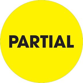 Discount Tag & Label 'Partial' Labels/Stickers, 2' Circle, Fluorescent Yellow, 500 Labels Per Roll (1 Roll)