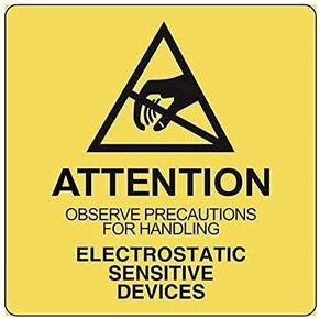 ProLine ESD Labels 2x2 Attention Electrostatic Sensitive Devices Static Warning Stickers Labels Perforated - 500 Labels Per Roll (2 Rolls)