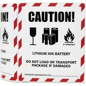 300 UN3481 Label Stickers, 3 x 4 Inch Lithium Ion Battery Labels Shipping Handling Instruction labels Caution Warning Hazardous Materials Label Sticker - 1 Roll of 300 Battery Warning Labels