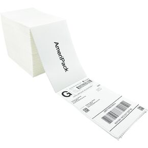 Thermal Shipping Labels - Pack of 500 4x6 Thermal Labels Fanfold - Perforated and Strong Adhesive (Commercial Grade)