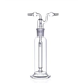 Lab Gas Washing Bottle Glass 500ML Vacuum Trap with Two Bend Tubes 29/32 Joint Borosilicate Glass for Chemistry Lab Glassware Kit