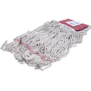 SPARTA 369513B14 FLO-PAC Cotton Mop Head, Loop-Ended, 5 Inch Color-Coded Yellow Headhand for Organized Cleaning, Small - 30 Inches Long, Blue with Yellow Band