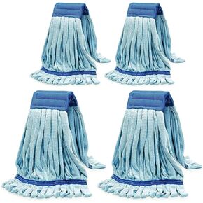 4 Pack - Large Microfiber Tube Mop 400GSM - Heavy Duty Industrial Wet Mop Head Refill,Commercial, Thick Fiber, Replacement Heads, Extra Absorbent