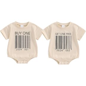 Eadrioss Baby Boy Girl Summer Clothes Unisex Twins Funny Letter Print Romper Sweatshirt Onesie Bodysuit Twins Baby Gifts