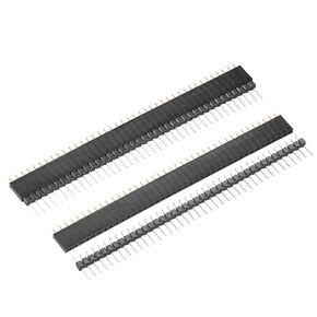uxcell 10 Pair Male and Female Pin Header,40 Pin 2.54mm Straight Single Row Breakable Header Connector PCB Pin Strip