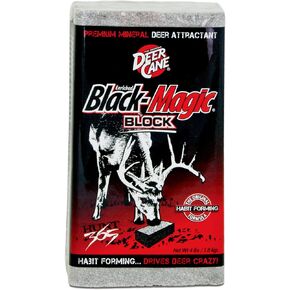 Deer Cane Black Magic Block Mineral Deer Attractant - Fast & Easy to Use All Year-Round Mineral Food Supplement with Natural Molasses Flavors
