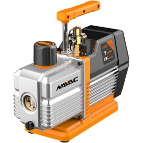 NAVAC NP7DP2 Vacuum Pump | Dual-Stage AC Motor | A2L Refrigerants | A/C Vacuum Pump Kit | 1 Year Warranty | for Evacuation of HVAC Equipment | 15 Microns | HVAC Vacuum Pump | Pro Series | 7 CFM