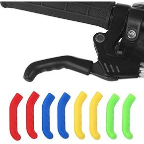 Tbest Grip Sleeve,Cycle Brake Lever Grip Protector Cover 5 Colors Anti slip Brake Handle Silicone Sleeve for Mountain Road Bike Cycling 1 Pair(Black)