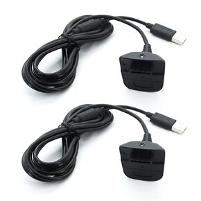 Black USB Charging Cable Wire Replacement Charger Compatible with Microsoft Xbox 360 / Xbox 360 Slim Wireless Game Controllers Charge and Play Kit