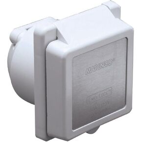 Marinco White 301EL-B 30A 125V Power Inlet-Easy Lock System/Stainless Steel Trim