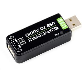 Waveshare USB Sound Card for Raspberry Pi/Jetson Nano USB Audio Module External Audio Converter Recording and Playback Support Stereo Codec Onboard Microphone and Speaker Header Driver-Free