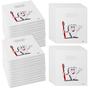 400 Pcs Tooth Patient Care Dental Bags 9 x 8 Inches Plastic Merchandise Bags Dental Bags for Patients Dental Clinics Patient Encouragement Gifts Party Favors (Patient)