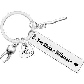 Xiahuyu Dentist Keychain Dentist Appreciation Gifts You Make A Difference Keychain for Dental Hygienist Dental Assistant Gift Dentist Graduation Gift Christmas Birthday Thank You Gift for Dentist
