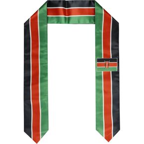 Kenya Flag Graduation Stole Sash for Study Aboard International Students Abroad Adult Unisex- Cool Graduation Shawl Sash Stole Wraps Scraf