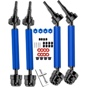 #45 Steel Front Rear Drive Shaft CVD Upgrades Parts for 1/10 Senton Granite 3s Blx&Mega550,Vortek 3s Blx,Stainless Driveshaft Axles Hops Up,#ARAC4041,Black with Blue