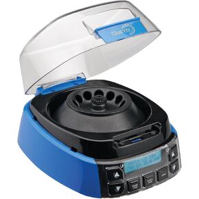 جهاز طرد مركزي صغير عالي السرعة مع مؤقت وتحكم في السرعة، 500 إلى 12500 دورة في الدقيقة، 100-240 فولت تيار متردد، 50/60 هرتز، قابس عالمي، أزرق in Kuwait