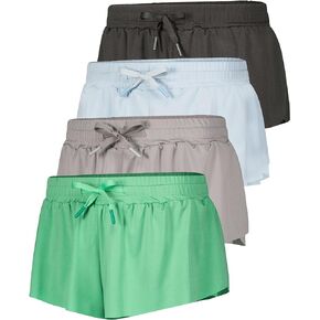 Real Essentials 3 Pack Girls 2-in-1 Flowy Shorts with Spandex Liner Youth Butterfly Skirts - Athletic Dance (Ages 4-18)
