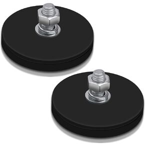 4Pack Anti-Scratch Mounting Magnets, 30LBS Rubber Coated Neodymium Magnets with M4 Threaded Studs, Non-Slip Strong Monting Magnet for Led Lighting Bar, Neodymium Magnet Base for Signal Lighting