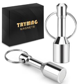 TRYMAG Keychain Magnets for Testing Brass, 4 Pack Neodymium Pocket Keychain with Strong Magnetic Rare Earth, Gold Silver Jewelry Test Magnet Hanging Keys Holder
