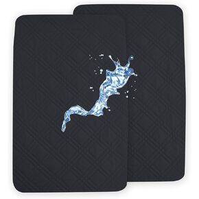 david's kids Waterproof Mini Crib Mattress Protector 2 Pack, Ultra Soft Breathable Mini Crib Mattress Pad Cover for Boys Girls Neutral, Fit Pack N Play, Playard and Mini Crib Mattresses, Black