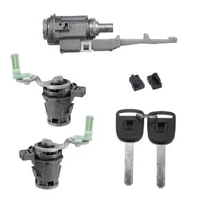 NO.06351TE0A11/72145S73003 / Outer/Ignition Switch Cylinder Lock Front Door Lock Cylinder with Keys for Honda Civic 2003-2005 for Honda CR-V 05-06 / Metal / 1 Set/Silver Tone