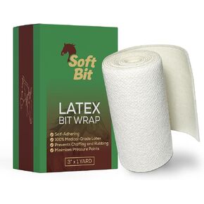 Latex Bit Wrap - Premium, 100% Medical-Grade Latex, Self-Adhering, Latex Horse Bit Wrap- Horse Bit Care, Horse Bit Wrap for Equines - Equine Supplies - 3inch by 1 yard