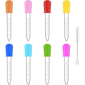 قطارات سائلة، 8 قطع 5 مل قطارات سائلة مع فرشاة تنظيف قطارة سائلة من السيليكون دقيقة للأطفال (الحجم: 8 قطع) in Kuwait