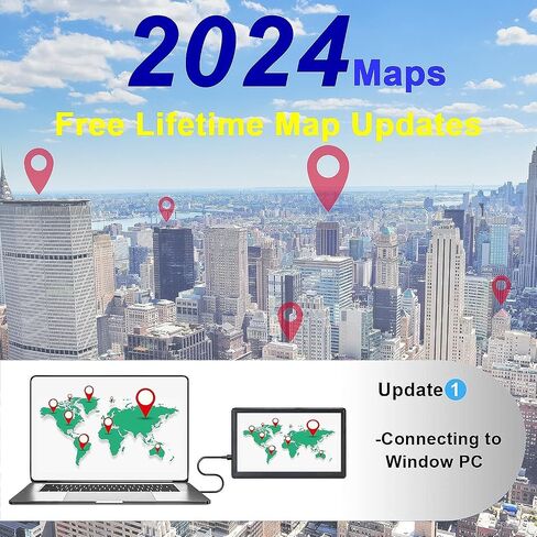 نظام تحديد المواقع العالمي (GPS) لشاحنة السيارة RV، نظام تحديد المواقع العالمي (GPS) بشاشة 7 بوصة، خرائط 2024 (تحديثات مجانية مدى الحياة)، برامج تشغيل GPS التجارية للشاحنة، نظام ملاحة GPS لسائقي الشاحنات، توجيه مخصص للشاحنات in Kuwait