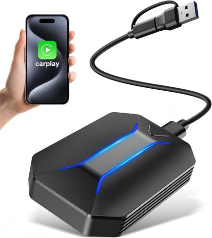 محول Carplay اللاسلكي محول Apple Carplay اللاسلكي تحويل السلكية إلى التوصيل والتشغيل اللاسلكي الاتصال التلقائي سريع وسهل الاستخدام مناسب لسيارات Carplay السلكية في المصنع وiPhone iOS 10+ in Kuwait