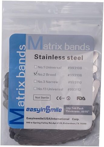 Tofflemire Matrix Bands 144 قطعة شرائط مصفوفات من الفولاذ المقاوم للصدأ للأسنان (#1) in Saudi Arabia