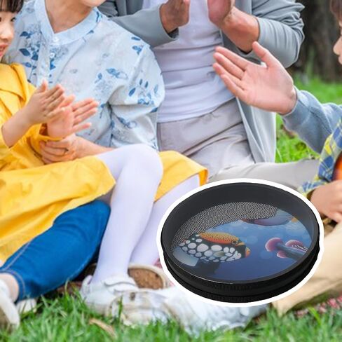10 بوصة متعدد الألوان أداة خشبية طبل المحيط موجة حبة طبلة ذات يد آلة موسيقية قرع مع صندوق in Saudi Arabia