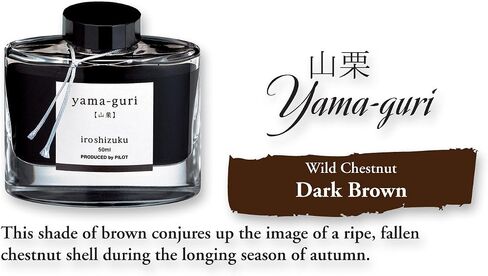PILOT Iroshizuku Bottled Fountain Pen Ink, Yama-Guri, Wild Chestnut (Dark Brown) 50ml Bottle (69219) in Saudi Arabia