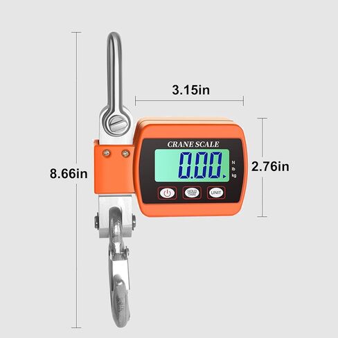ميزان معلق رقمي 1100 رطل/500 كجم مقياس رافعة رقمي مقياس رافعة صناعي عالي التحمل للأمتعة والمزرعة والغزلان والماشية والمصنع والبناء والصيد معتمد من CE in Kuwait