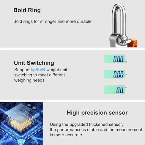 ميزان معلق رقمي 1100 رطل/500 كجم مقياس رافعة رقمي مقياس رافعة صناعي عالي التحمل للأمتعة والمزرعة والغزلان والماشية والمصنع والبناء والصيد معتمد من CE in Kuwait