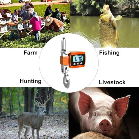 ميزان معلق رقمي 1100 رطل/500 كجم مقياس رافعة رقمي مقياس رافعة صناعي عالي التحمل للأمتعة والمزرعة والغزلان والماشية والمصنع والبناء والصيد معتمد من CE in Kuwait