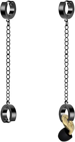 Earplugs Earring, Earring Holder Compatible with Loop Ear Plugs, Ear Plugs Earrings Holder, Earring Holder for Concert Noise Cancelling Ear Plugs, Pitch-Black in Saudi Arabia