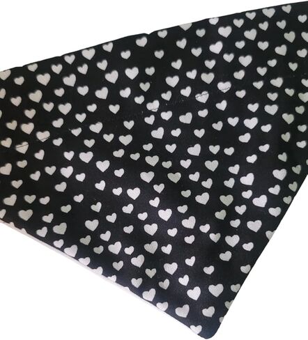 Black and White Valentine's Hearts Over the Collar Dog Bandana That Slips onto Their Existing Collar Size (Small) in Saudi Arabia