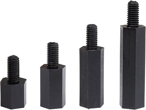 LitOrange 320PCS M3 Male Female Nylon Hex Spacer Standoff Screw Nut Threaded Pillar PCB Motherboard Assorted Assortment Kit (Black) in Saudi Arabia