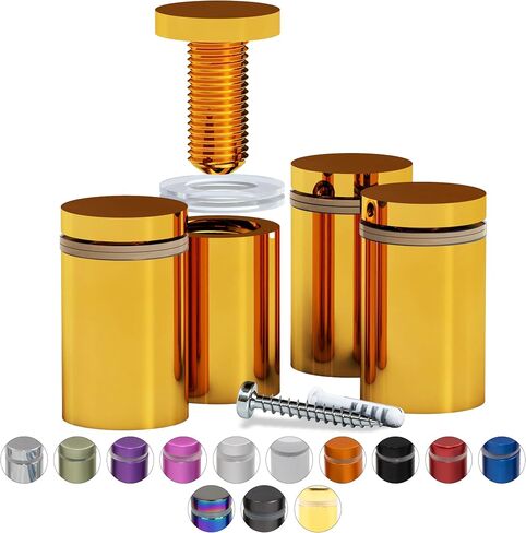 4 Pcs Stainless Steel Standoff Screws (Black) - ½" x 1" Screws for Acrylic, Wood, and Glass Signage - Sign Standoffs Wall Mount for Frames, Advertisements, and Displays in Saudi Arabia